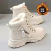 Botas de nieve cálidas forradas de polar para mujer invierno 2024 nuevos zapatos gruesos de algodón talla 34 zapatilla alta