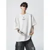 Verano 2026 Nuevo Estilo Juvenil Peso Pesado 260g Diseño de Bordado en el Hombro Camiseta Holgada de Manga Corta Estilo Coreano Tendencia para Hombre