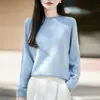 Outono Inverno 2026 Simples Gola Redonda Casual Quente Manga Longa Camada Base Top Suéter de Tricô Feminino Peça Única Sem Costura Top para Usar por Baixo