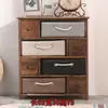 Gabinete de Almacenamiento Tejido de Ratán Sencillo de Madera Maciza Estilo Coreano Cajonera Cofre de Cajones Gabinete de Almacenamiento Gabinete Moderno Sencillo para Dormitorio Mesita de Noche Gabinete Estrecho