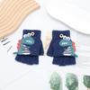 Luvas com Tampa Flip Infantil Desenho Animado Fofas Outono e Inverno Luvas de Meio Dedo para Meninos e Meninas Estudantes Escrita à Prova de Frio Luvas Quentes de Cinco Dedos