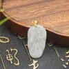 Colgante de Jadeíta Birmana Natural Grado A Hielo Blanco Hoja de Jade Colgante de Moda Unisex Variedad 9096