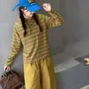 Conjunto Casual Rayado para Niñas 2026 Otoño Nuevo Estilo, Conjunto de Dos Piezas para Niños Mayores con Sudadera con Capucha de Contraste de Color y Pantalones de Pierna Ancha, Ropa de Primavera y Otoño