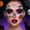 Pegatinas de tatuaje de araña de Halloween al por mayor transfronterizas, pegatinas de tatuaje temporal de araña realista de terror para fiestas