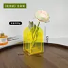Vaso de Acrílico Transparente de Alta Qualidade Decoração de Mesa Ornamento Arranjo de Flores para Sala de Estar Flores Hidropônicas Vaso Transparente Colorido