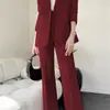 Traje Elegante Popular Juvenil Traje Coreano de Color Caramelo Chaqueta Cardigan Chaqueta con Sentido del Diseño Traje Pantalón