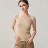 Rib Francés Básico de Punto Rayado Cachemir Camisola Chaleco Pequeño Mujer Capa Interior Capa Base Ropa Exterior Top Strapless Chica Popular
