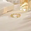 Anillo de Diamantes de Ola de Agua Retro de Lujo Ligero de Alta Gama Hoja Diamante Personalizado Versátil Diseño Nicho Apilado Anillo Dedo Índice