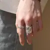 25 Anillos Nuevos Poseidón, Retro Elegantes, Anillos de Plata Versátiles, Diseño de Nicho a la Moda, Anillos de Abrazo para Mujeres