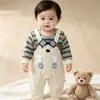 Mameluco de Otoño para Bebé Super Lindo de Dibujos Animados Mameluco de Manga Larga Lindo Ropa de Salida y Gateo para Recién Nacido Falsa de Dos Piezas