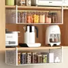 Estante de Almacenamiento Colgante Multifuncional Debajo de los Gabinetes de Cocina, Estante de Almacenamiento sin Taladro para Colgar Debajo de las Puertas de los Gabinetes