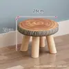 Taburete redondo pequeño de tela creativa taburete de sofá de madera maciza taburete pequeño taburete publicitario taburete de hongo extraíble y lavable taburete para cambiarse los zapatos