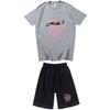 Conjunto de camisetas para pareja con estampado de letras de cantante de hip-hop de moda 555555 para hombres y mujeres, pantalones cortos de manga corta con estampado de moda