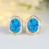 Opal Niche Lujo Accesible Gama Alta Dorado Champagne Forma de Huevo Ovalados Pendientes Pendientes Femeninos Frescos y Dulces