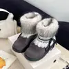 Zapatos de Algodón Retro con Forro de Polar 2026 con Cordones, Patrón Fair Isle, Cálidos y Versátiles, Nuevas Botas de Nieve con Cordones Otoño/Invierno para Mujer