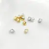 Accesorios de joyería DIY chapados en oro de alta retención de color, cuentas arrugadas, cuentas espaciadoras tipo OVNI, cuentas geométricas metálicas para pulseras y collares, cuentas sueltas