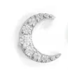 Liga de Titânio Diamante Triturado Forma de Lua Zircônia 5A Piercing Rosca Interna Brincos Studs Studs de Osso da Orelha Studs de Lábio Joias Direto do Fabricante