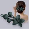 Novo grampo de cabelo grande com flor de cerejeira para mulheres, elegante, para trás, cabeça, disco, grampo de cabelo, bico de pato, strass, estilo ocidental, acessórios para cabelo