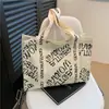 Nova Bolsa Tote de Lona Estampada da Moda de Grande Capacidade para Meninas, Bolsa de Mão Estilo Ins para Ir ao Trabalho, Fazer Compras e Passeios