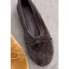 Otoño/Invierno 2026 Estilo Francés Suave Zapatos Peludos con Lazo para Mujer Planos Bailarinas Suela Suave Slip-ons Estilo de Moda