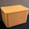 Caja de Almacenamiento con Contraste de Color Morandi para Snacks, Ropa, Artículos Varios, Organizador Doméstico, Cocina, Condimentos, Cesta de Almacenamiento de Plástico con Tapa