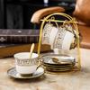 Nuevo Juego de Tazas de Café Estilo Europeo Pequeño Lujo Hogareño Cerámica de Porcelana de Hueso Taza de Té Taza de Café Moderna Lujo Ligero 220ml