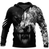Sudadera con capucha y estampado digital 3D de León Tigre de AliExpress Amazon Transfronteriza Primavera y Otoño para Hombre