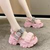Sandalias de Plataforma para Mujer, Suela Gruesa, Nueva Moda de Verano 2023, Zapatos Romanos Casuales con Pedrería para Aumentar la Altura, Versátiles y a la Moda