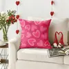 Funda de Almohada Roja Transfronteriza para el Día de San Valentín con Letras y Corazones, Almohada Festiva, Cojín para Cabecera, Cojín para Sofá, Dormitorio, Sala de Estar
