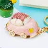 Colección de modelos de coche con incrustaciones de diamantes, llaveros de coche, metal, lindos, unisex, dijes para bolso, llavero, regalo creativo