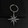 Diseño Personalizado Geométrico Europeo y Americano Colgante de Estrella de Ocho Puntas Llavero Conjunto Colgante Versátil para Ropa Accesorios