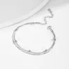 Pulseira de Prata 925 com um Design Dupla Camada Simples e Elegante, Pulseira Exquisita de Osso de Cobra para Mulheres, Joias de Prata da Moda Estilo Coreano