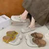 Meias-sapatilhas Fechadas com Solado Grosso e Malha Vazada da Moda para Mulheres, Novidade Versátil Respirável Slip-On para o Verão 2026