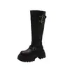 Botas altas de estilo británico para mujer, otoño 2026, nuevas, hasta la rodilla, con suela gruesa, botas de montar estilo western cowboy, botas altas
