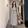 Vestido Francés de Manga Larga para Mujer Nuevo Estilo 2024 Otoño Temprano Otoño Tardío Falda Larga con Temperamento Estilo Coreano Atuendo con Atmósfera