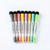Plumón de Pizarra Blanca Infantil para Dibujo, Base de Agua, Borrable y Adsorbible, Punta Fina, con Pincel, Juego de 8 Colores Magnéticos