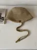 Chapéu de pescador de tricô retrô para mulheres, versátil para outono e inverno, afina o rosto, com cadarço, chapéu bucket estilo coreano, chapéu de tricô simples estilo japonês