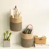 Cesta colgante tejida para almacenamiento, Maceta colgante de pared, Cesta tejida para cocina y sala de estar, Cesta colgante para flores, Maceta colgante, Exportación transfronteriza