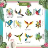 12 Peças de Madeira Planar Pássaro Tropical Papagaio Tema Havaiano Decoração de Festa Tropical para Praia de Verão