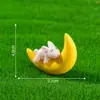 Pingente de plástico para chaveiro lua cachorrinho dormindo coelho urso gatinho pingente de animal paisagem miniatura enfeite de artesanato
