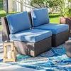 Sofá de exterior, muebles de ratán para patio, jardín, oficina de ventas, solárium, balcón, silla de ratán para exterior, sofá, mesa de centro, juego de muebles
