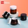 Frasco de creme de plástico PET para cosméticos locais, frasco de creme de camada dupla azul-petróleo, 50g, material de embalagem para remédios e maquiagem de beleza