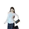Camiseta de Manga Larga con Hombros Descubiertos y Lazo de Lunares para Mujer, Ropa de Principios de Otoño con Encaje Empalmado, Estilismo Delgado