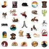 50 Pegatinas de Graffiti Vaqueras Occidentales Transfronterizas Impermeables para Maleta Cuaderno Scooter Taza de Agua