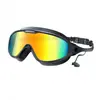 Gafas de natación para adultos con marco grande electrochapado transfronterizo personalizadas para hombres y mujeres, impermeables antivaho de alta definición con tapones para los oídos integrados