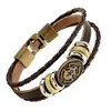 Pulsera punk de cuero de vaca tejida vintage nueva, pulsera de cuero elegante y versátil, suministro de fábrica de AliExpress