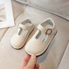 Zapatos de Cuero para Niñas 2025 Primavera y Otoño Nuevos Estilo Coreano para Niños Zapatos Planos de Princesa para Niños Mayores con Velcro Planos Antideslizantes