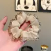 Goma para el pelo de satén y cristal vintage, Cuerda para el pelo de malla de lujo, Accesorio para el pelo moderno y elegante