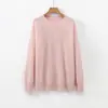 Nova coleção Outono/Inverno 2026: suéter de gola redonda, simples, modelagem solta, suéter de fleece escovado, suéter de malha, blusa de tricô feminina, suéter para usar como base