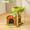 Estrutura de Escalada para Gatos em Madeira Maciça para Apartamentos Pequenos, Economizadora de Espaço, Casa para Gatos de Uso Doméstico, Arranhador, Árvore para Gatos, Cápsula Espacial Integrada, Brinquedo para Gatos